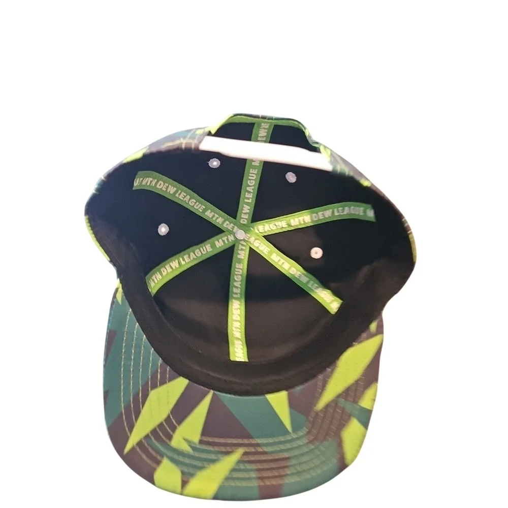 Mdl Mtn Dew‎ Green League Adult Trucker Cap Hat Green Printed Flat Bill Snapback